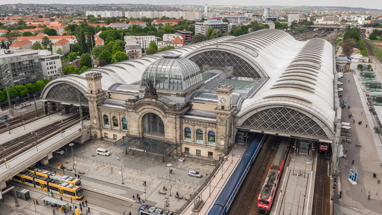 Dresden-Hauptbahnhof mit Südvorstadt